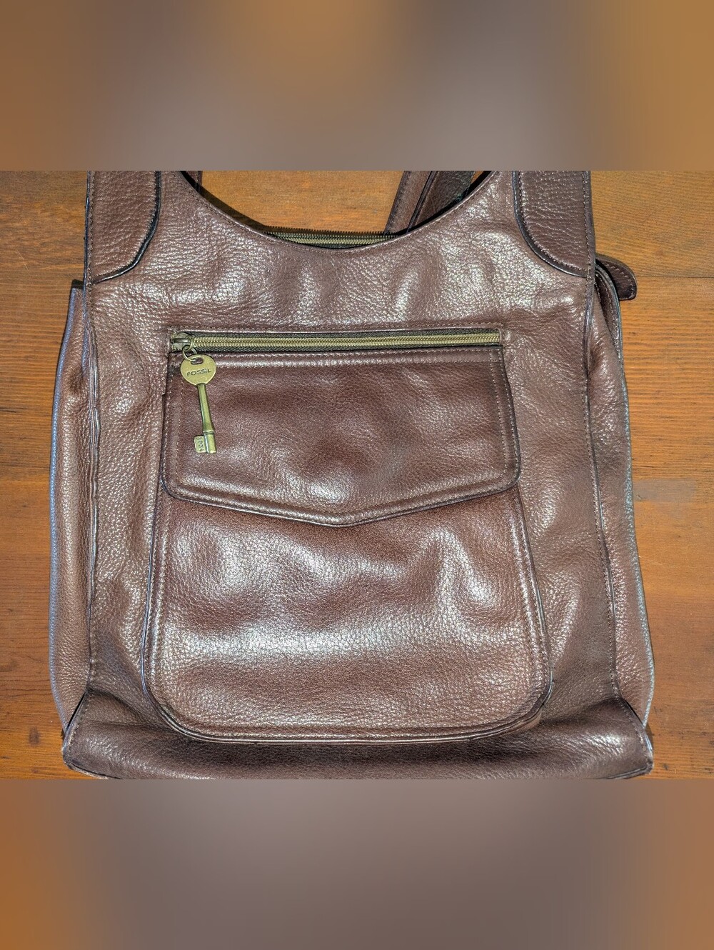 Fossil Vintage 1954 Line Dark Brown Leather Shoulder Bag Y2K 57082
